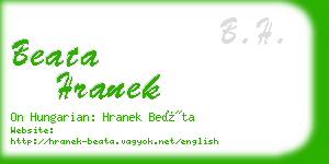 beata hranek business card